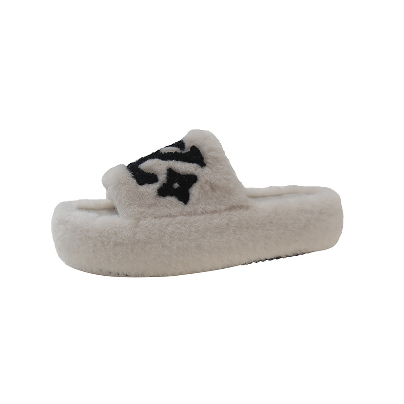 2025 Autumn Winter New Letter Print Thick sole 5cm Cotton Slippers Womens Indoor Outdoor Comfortable Versatile Warm Slipper Multiple Color Options Ava