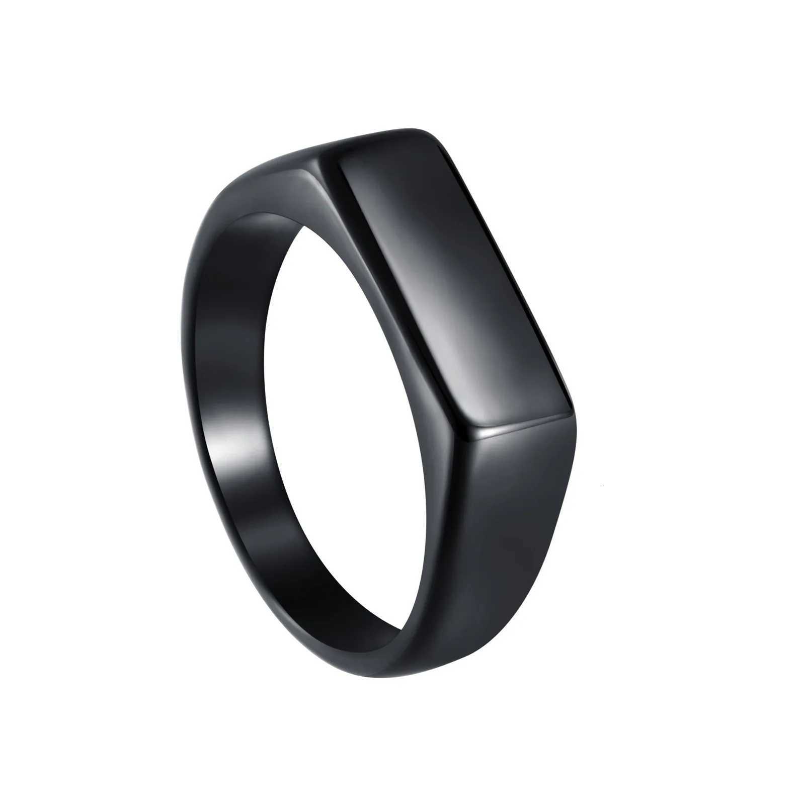 1pc Vintage Simple Mens Stainless Steel Square Ring S250716