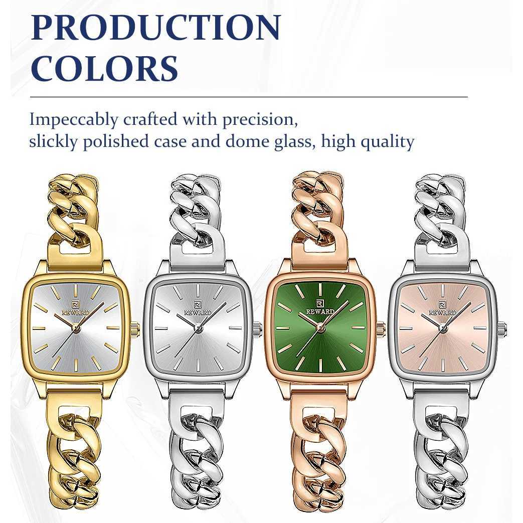 Reward Wen Quartz Ice Luxury Ladies Waterproof Luminous Ice Elegant Fem Clock Y250715