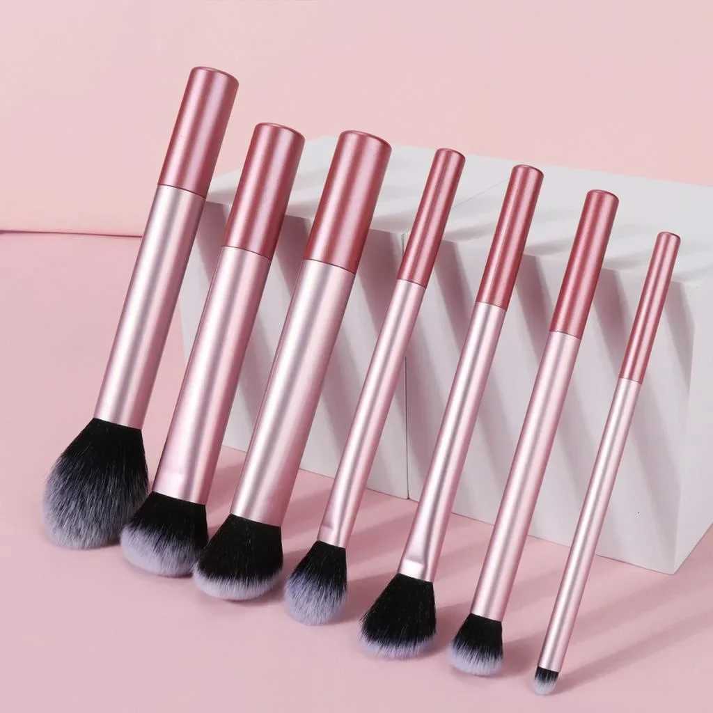 7pcs Pro Makeup Brush Set - Soft Premium Synthetic Hair Cruelty-Free Easy to Clean Foundation Blush Eyeshadow Cosmetic XJ2500716