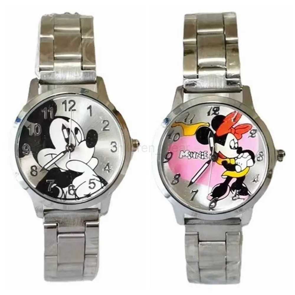 Disney New Disney Mickey Mouse Minnie Gold Silver Watch Childrens Boys Girls Watches Steel Students Quartz Adult Watch Birthday Gift W20250716