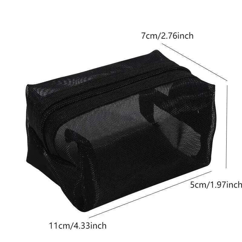 Mini Clear Nylon Mesh Cosmetic Cute Women Small Lipstick Makeup Bags Pouch Data Line Key Earphone Organizer Case X250716