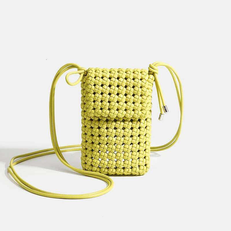 bags Mini women's phone 2025 new hot small volume woven crossbody Women's PU shoulder bag