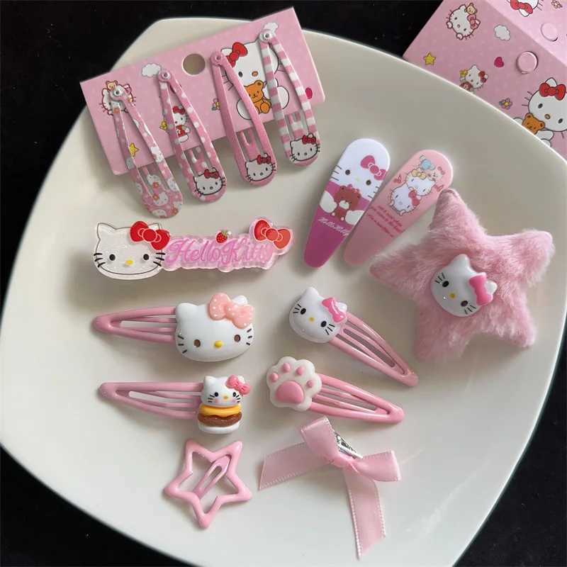 Sanrio Hello Kitty Hair Clip 14/11Pcs Hairpin Sets Makeup Washing Face Barrettes Hairclips Women Accessories Girlfriend Giftw250716