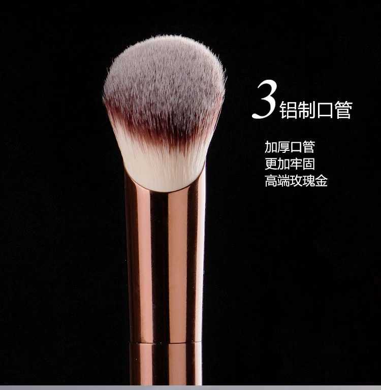 1pc Quick Angled Foundation Makeup Brushes Concealer Liquid Foundation Make-up Brush Exquisite Beauty Tool Metal Handle XJ2500716