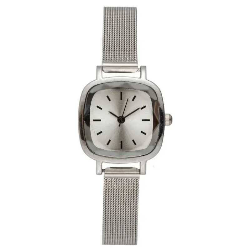 Fashion Small Square for Women Stainless Steel Mesh Strap Quartz Ice Droping Ladies Luxury Gift Wristes Y250715