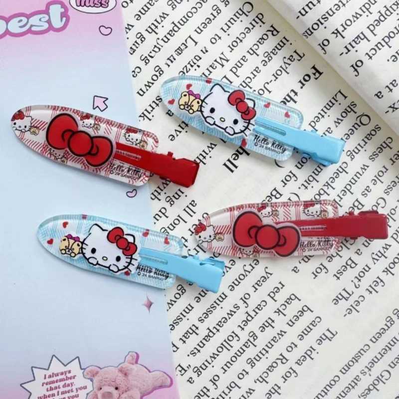 Sanrio 4pcs Japanese Cartoon HelloKitty Seamless Hair Clips for Girls with Broken Hair and Bangs w250716