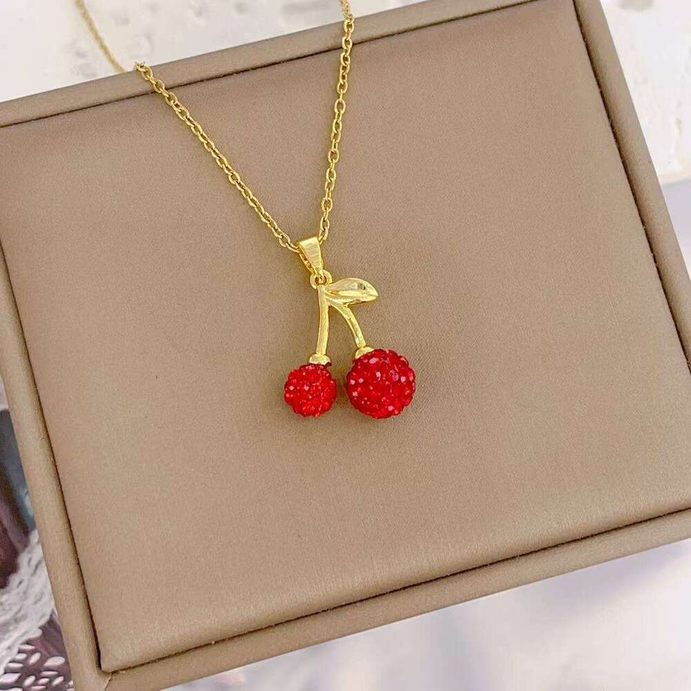 Necklace For Women, Light Design, Cherry Necklace, Niche Ins Style, Elegant And Sophisticated Accessory 6C4