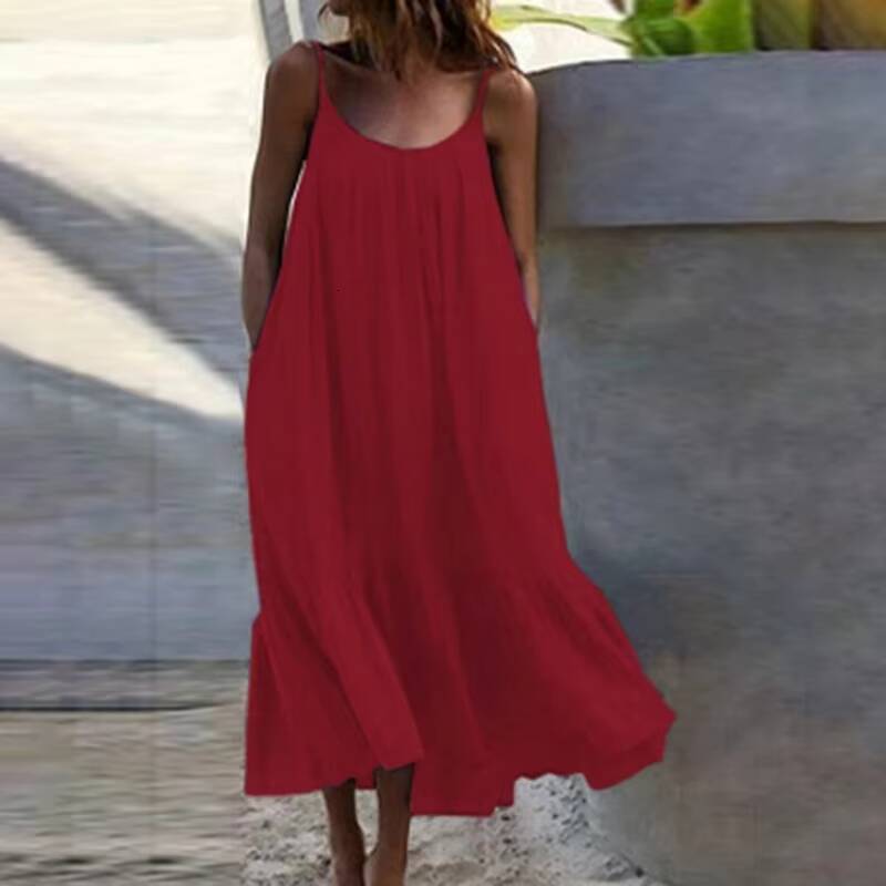 Strap White Beach Woman Dress 2021 Summer Loose Casual Maxi Dresses For Women Size Robe Femme dongdumaoyi