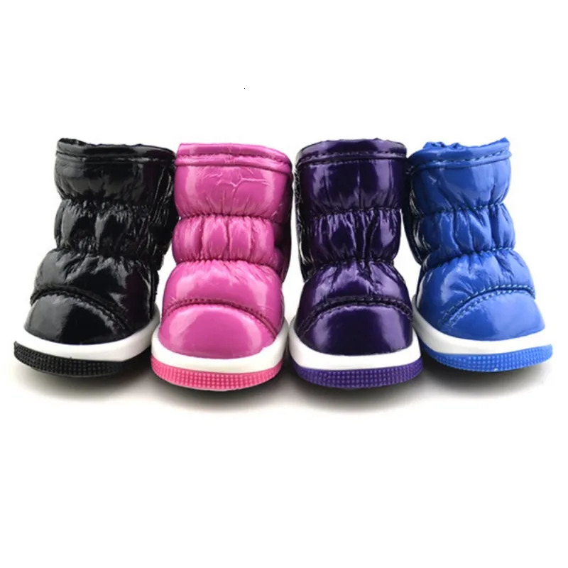 4pcs/set Pet Dog Winter Rain Shoes Waterproof Dogs Snow Boots Puppy Dog Slip Shoes For Small Medium Dog Yorkie Shoes Footwear 250709