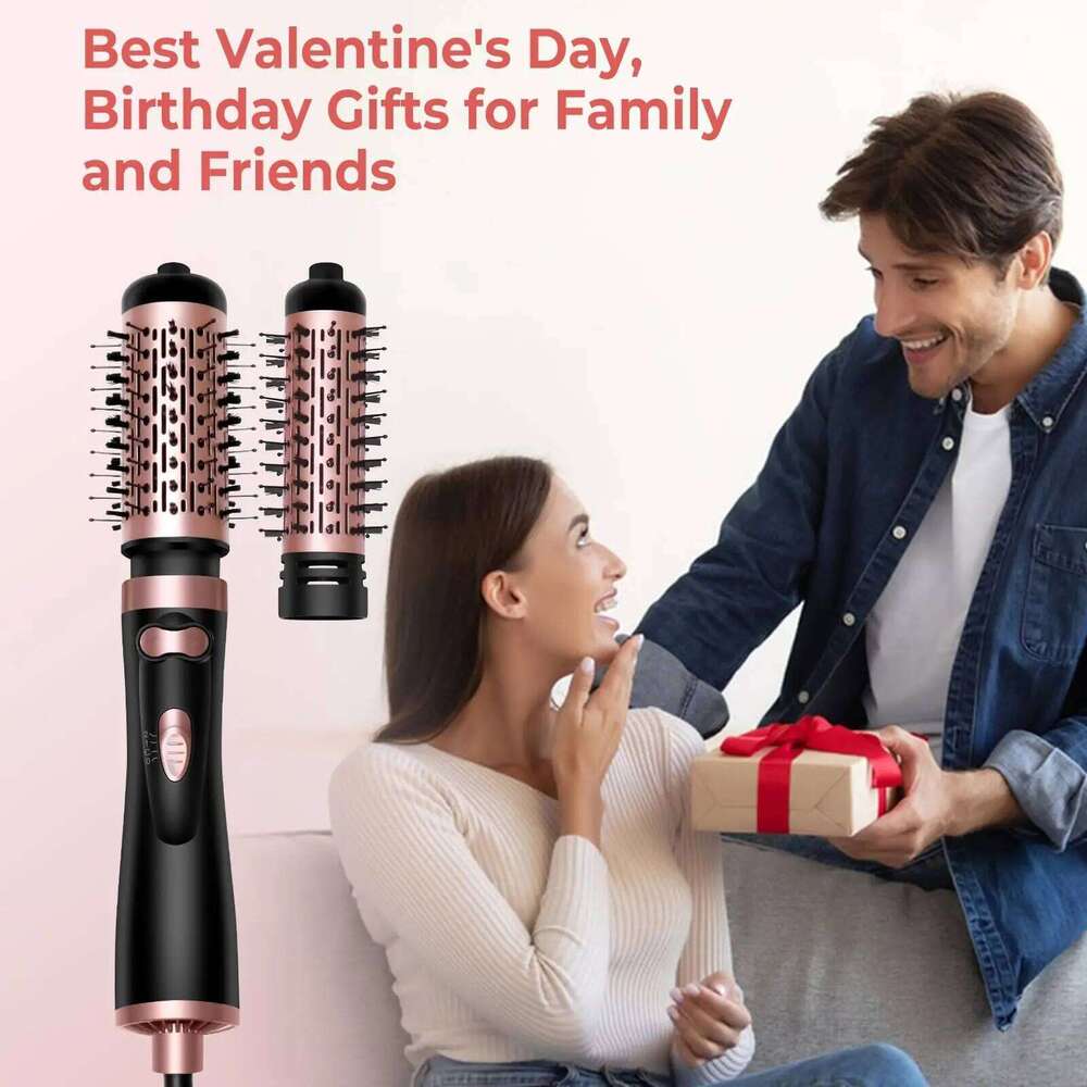 Hair Dryer 3-In-1 Round Spin Set 2 Detachable Auto Rotating Curling Brush Hot Air Styler