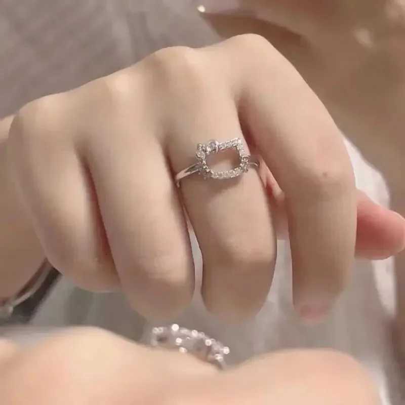 Sanrio New Style Simple Kawaii Hello Kitty Ring Female Ins Kt Cat Ring Niche Design Cute Cold Wind Fashion and Exquisite Wholesale w250716