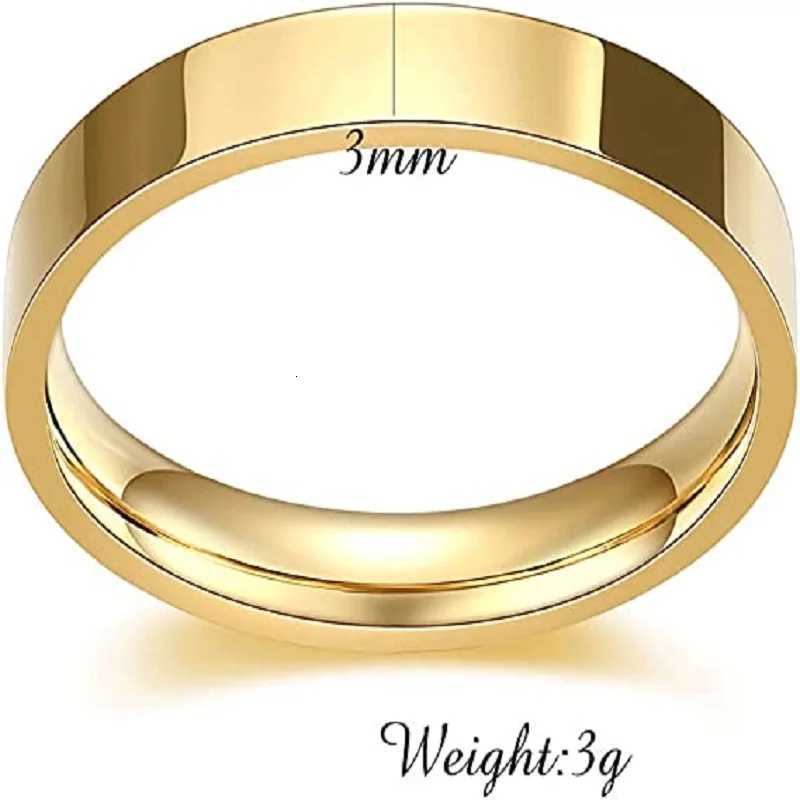 VQYSKO 3mm Gold Color Filled Rings for Women Girls Stacking Stackable Band Thumb Pointer Finger Plain Ring Comfort Fit S250716