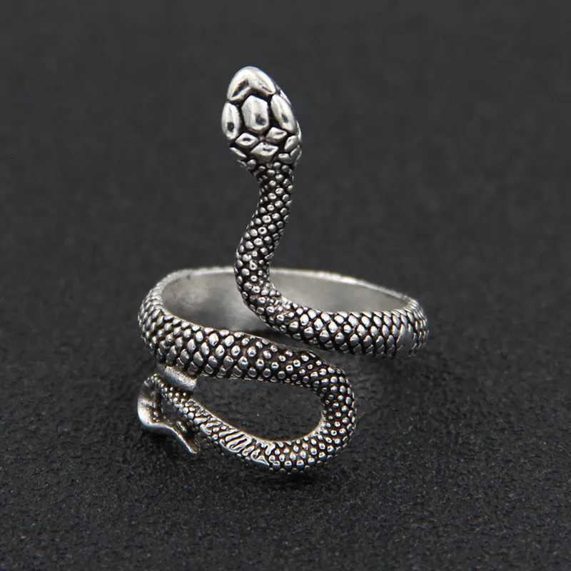 Fashion Retro Exaggerated Spirit Snake Ring Punk Adjustable Opening Snake-shaped Student Index Finger Ring Trend Jewelry S250716