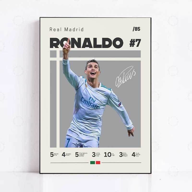 C-Cristiano Football Star R-RRonaldo Posters and Prints Canvas Printing Modern Wall Art Picture for Living Room Home Decor Gifts W250716