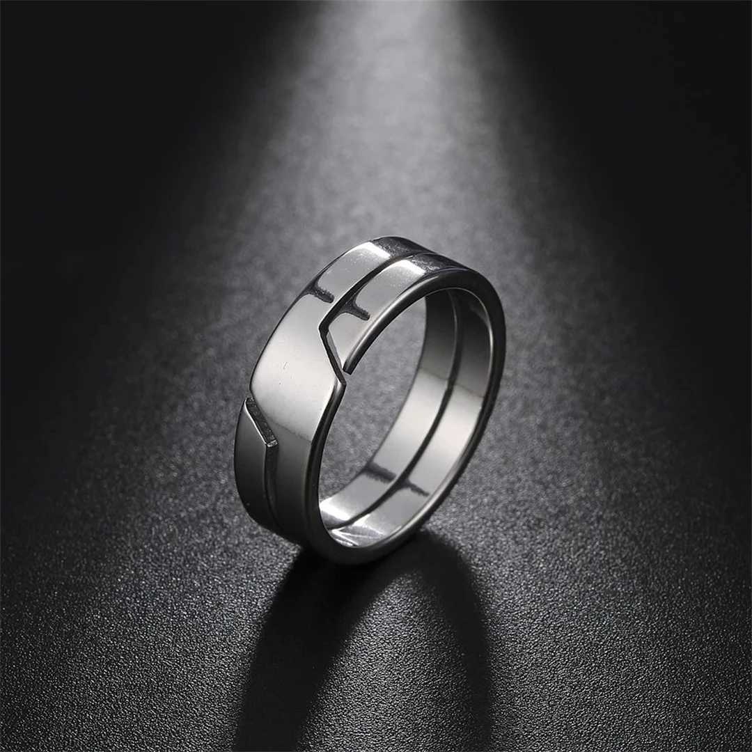 Fashion Simple Stainless Steel Couple Ring for Men Women Casual Finger Ring Jewelry Engagement Anniversary Party Gift S250716
