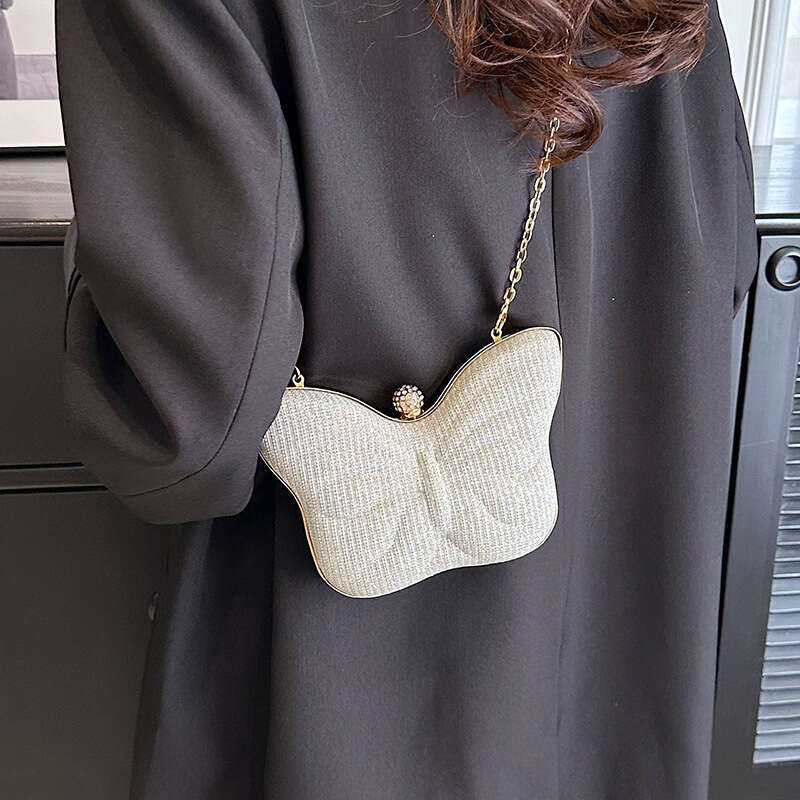 Cute Small 2025 New Style Personality Creative Butterfly Fashionable Women's Single Shoulder Chain Crossbody Mini Lipstick Bag