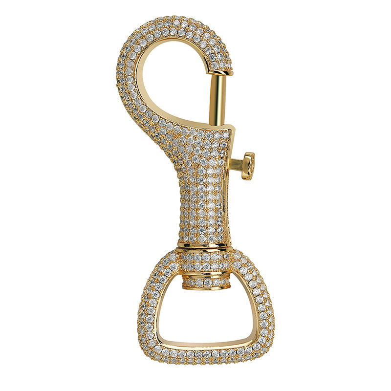 Bling Bling Iced Out Keychains Creative Fully Moissanite Studded Hip-hop Unique Style Waist-hanging Key Chain Car Backpack Pendant Fashion Accessories