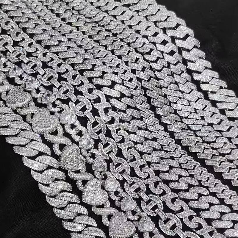 5mm Moissanite Tennis Chain with 925 Silver Wholesale Bulk Order Hip Hop Jewelry for Men Product Category Bracelets Bangles