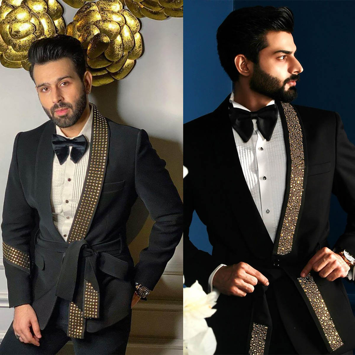 Designer Sashes Wedding Tuxedos Beaded 2 Piece Set Jacket Pants Men Suit Classic Fit Shawl Lapel Groom Wear Suits Customized