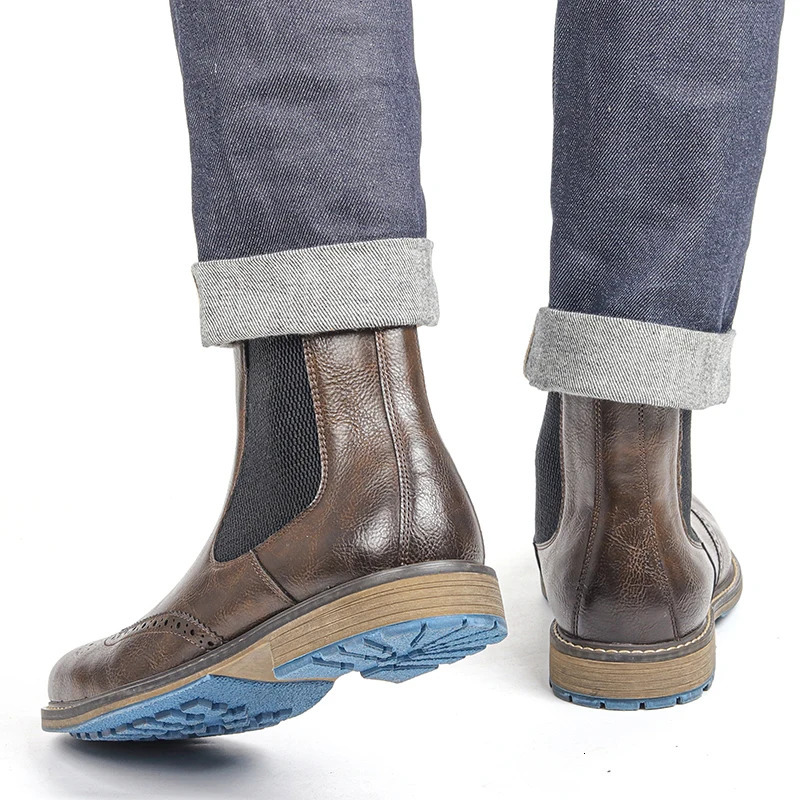Size 7-13 Chelsea Men Boots American style Comfortable Fashion Leather Boots #Al661 250715
