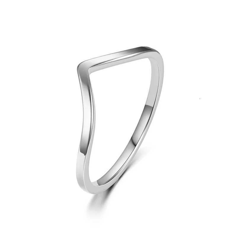 Minimalist Irregular Chevron V Ring Thin Stainless Steel Stackable Rings for Women Fashion Jewelry Engagement Wedding Band Gifts S250716