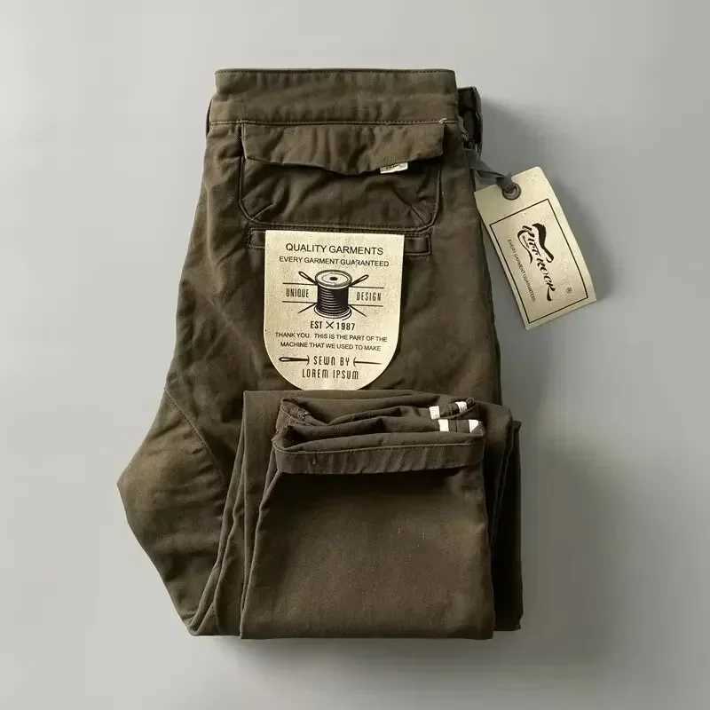 American Style Pure Cotton Heavy Duty Cargo Pants for Men Anti-Dirt Anti-Wear Loose Straight Leg Casual Pants Footwear y250716