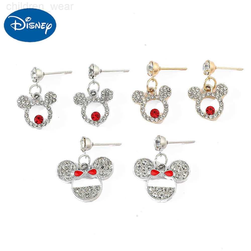 Disney 1 Pair Disney Mickey Mouse Luxury With Zircon Ear Studs Earrings for Women Ear Accessories Gifts W20250716
