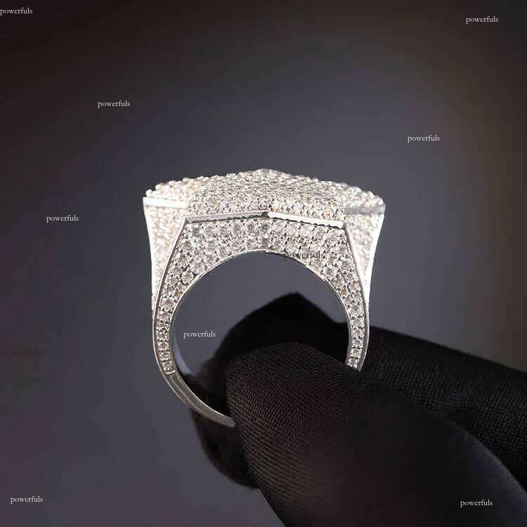 RTS hiphop jewelry S sier with shine D vvs moissanite cuban star ring