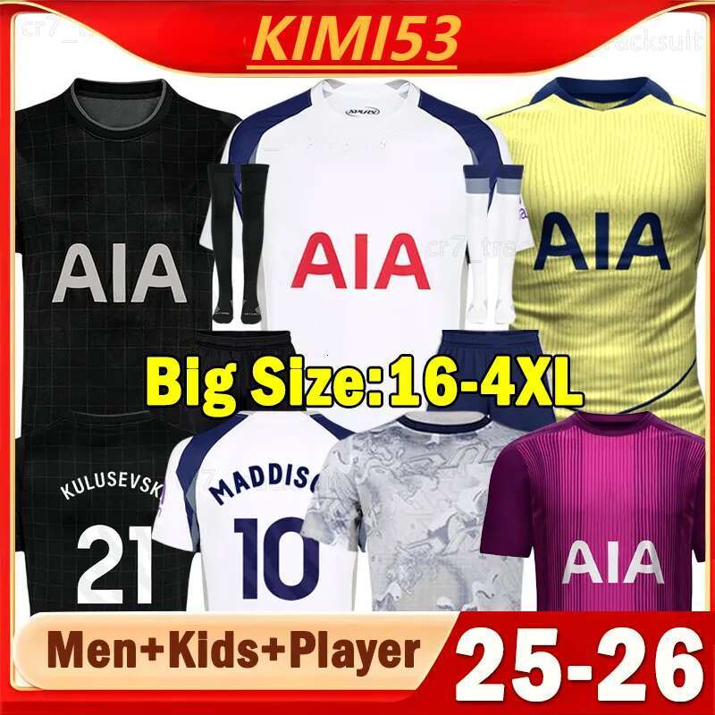 new 25 26 Zoon Richarlison Soccer Jerseys 2025 2026 Home Away voetbalshirt Vicario Kulusevski Solanke Werner van de Snake Tottenaham yellow black Players Men