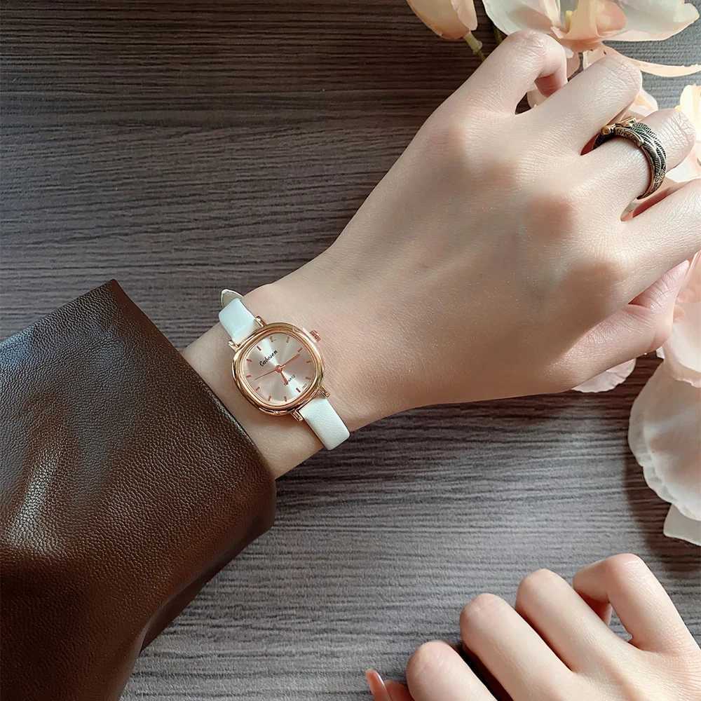 Square Exquisite Girls Brown Str Simple and Versatile Quartz for Women Suitable for Work/Decoration/ Parties Y250715