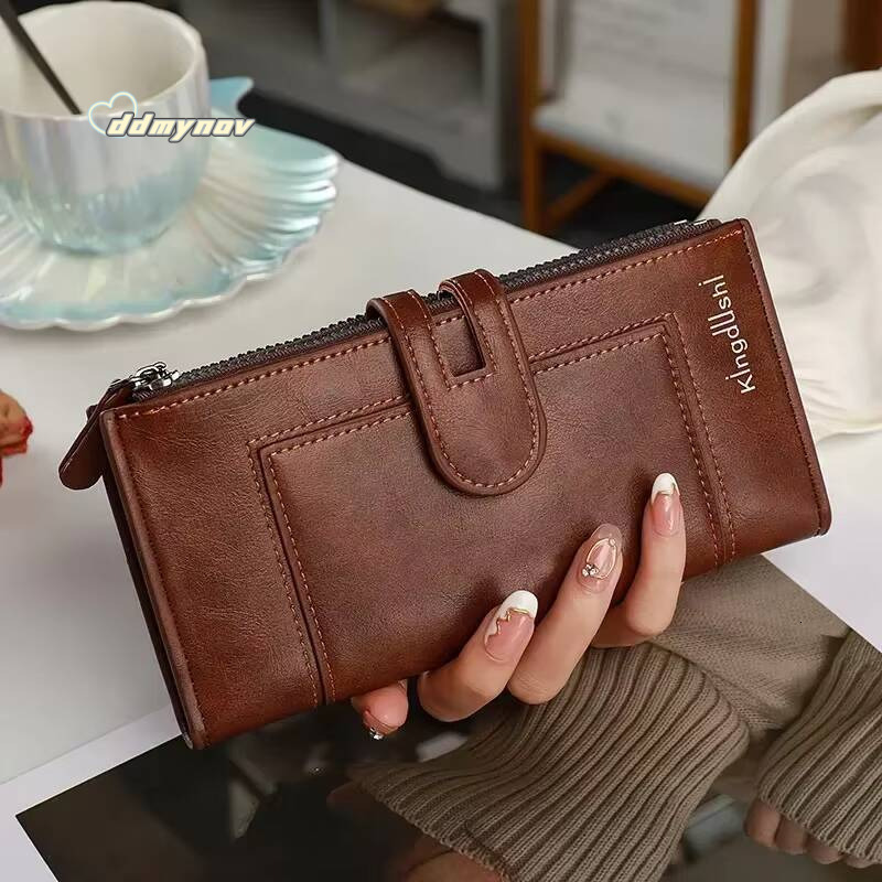 Fashionable New Men Womens Long Wallet, European and American Fashion Phone Bag PU Leather Multi Card Carrying Bags Purses ddmynov