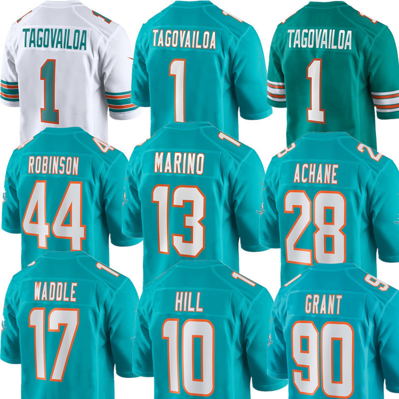 Tua Tagovailoa Tyreek Hill Jaylen Waddle Jaelan Phillips Kion Smith Austin Jackson Tyrel Dodson Jordyn Brooks Storm Duck Kader Kohou Kenneth Grant Football jersey