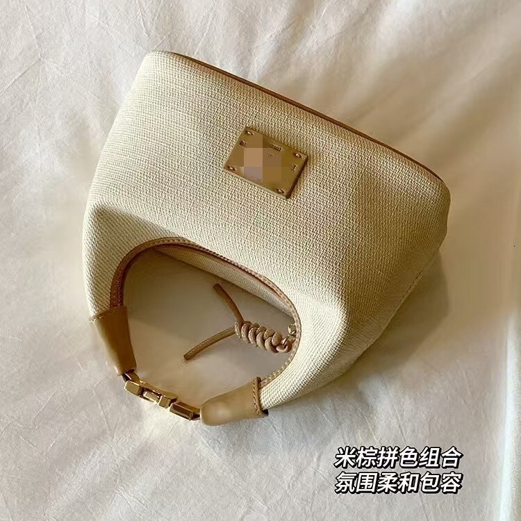 Designer 2025 Spring Summer New Wheat Field Gallery Commuter Canvas Handbag Niche High-end Feel Light Luxury Women's Bag