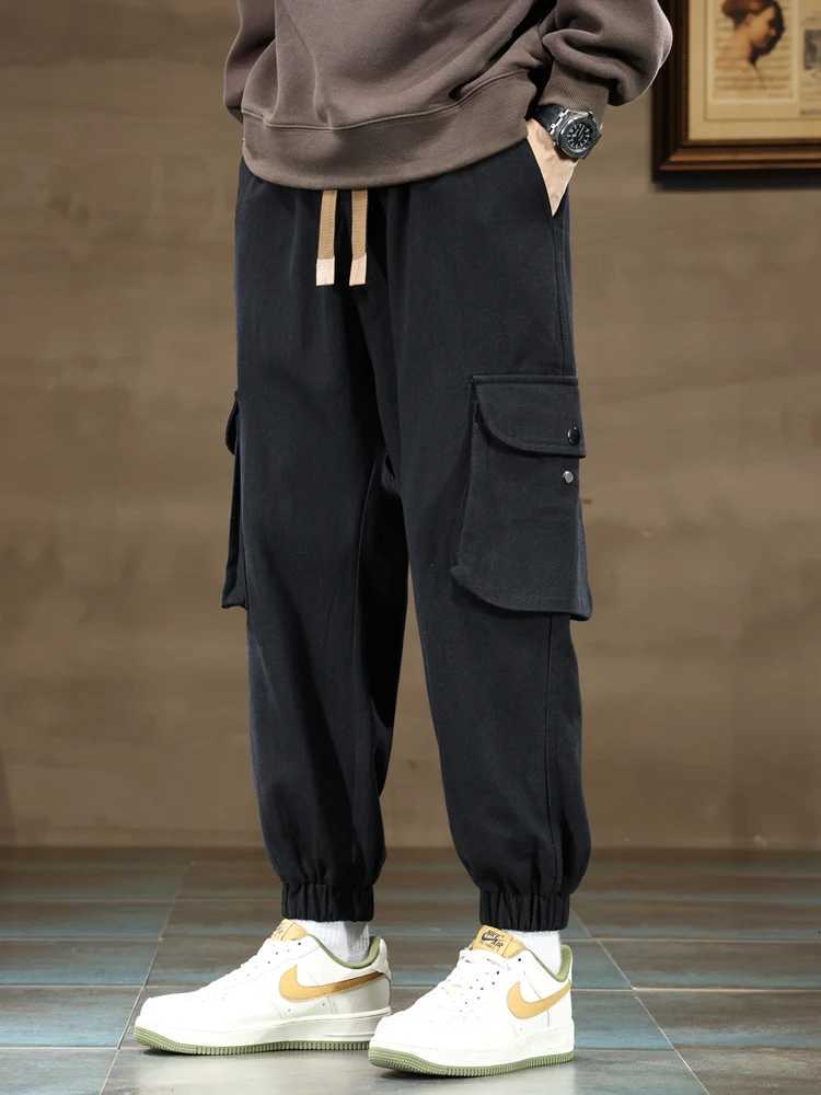 Big Size Mens Jogger Cargo Pants 8XL 7XL 6XL Streetwear Washed Cotton Casual Baggy Pants Solid Color Loose Trousers Men y250716