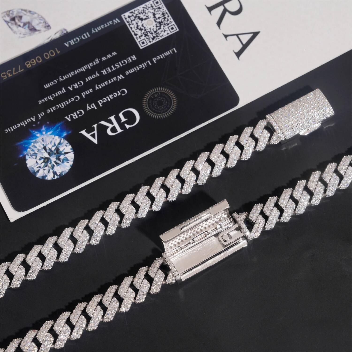 Hip Hop Jewelry 10mm Iced Out 925 Silver Gold Plated D Color Link Moissanite Cuban Chain Bracelet Necklace