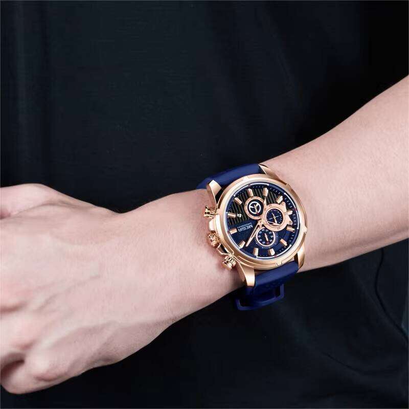 Men's Multifunction Chronograph Watch - 47mm Large Dial, Luminous, Waterproof, Silicone Strap