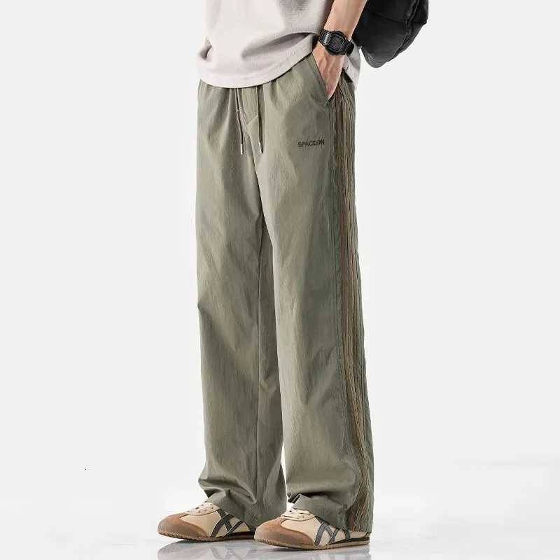 Ice Silk Quick-drying Drooping Pants for Men in Summer 2025 New American Fashion Brand Thin Loose Straight Pants Casual Pants y250716