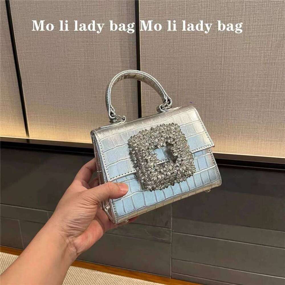 Fashion Striped Square Women's Handbag Glitter Shiny Dias Evening Wedding Party Clutch Purse Female Messenger Bag