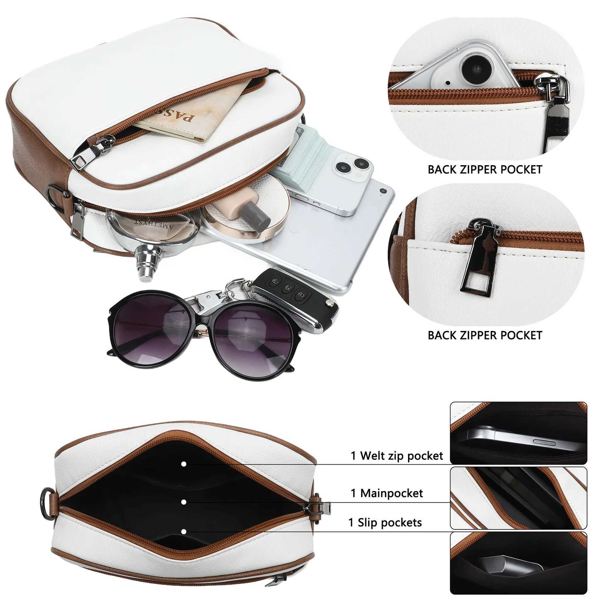 2025 NEW Womens crossbody bag pu leather shoulder bag casual female daily square bag for women travel Commuting handbag