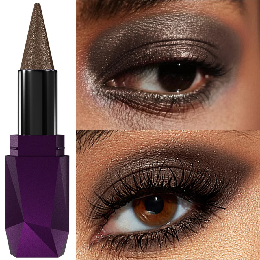 1pc Smoky Dark Brown Eyeshadow Pencil Stick Waterproof Pearlescent Metallic Glitter Eye Shadow Pen Eye Makeup Tool Women Gifts 250712