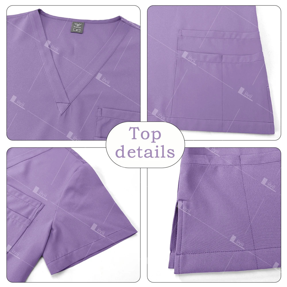 Nurse Uniforms Elasticity Tops Pants Woman Man Scrubs Set Straight Trousers Dental Hospital Clinic Workwear Uniforms 250715