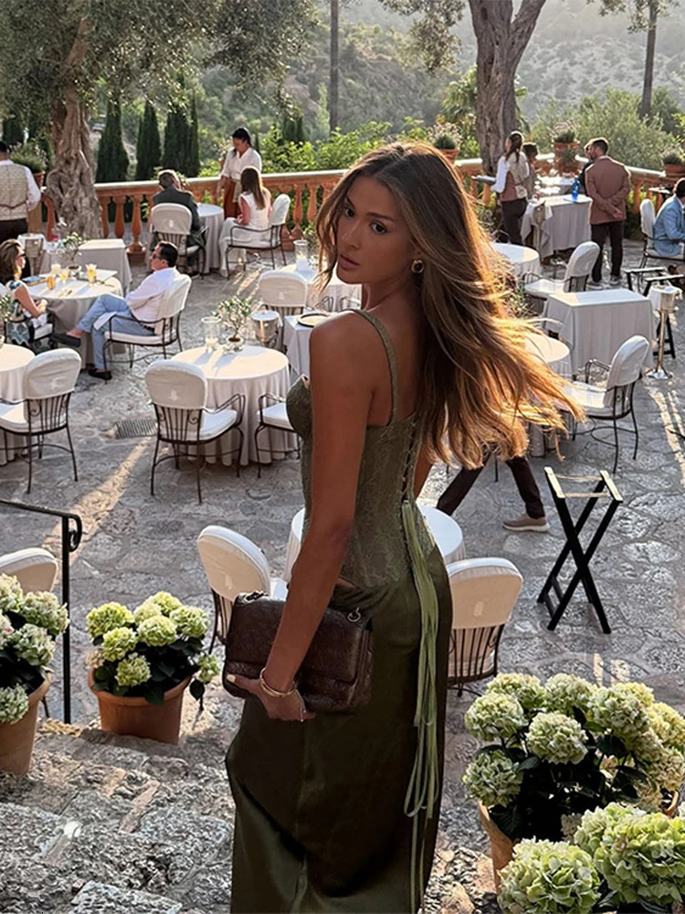 Elegant Tank Skirt Womens Set Halter Sleeveless Slim Top Mermaid Maxi Satin Skirts Female Sets 2025 Summer Chic Solid Lady Suit 250715