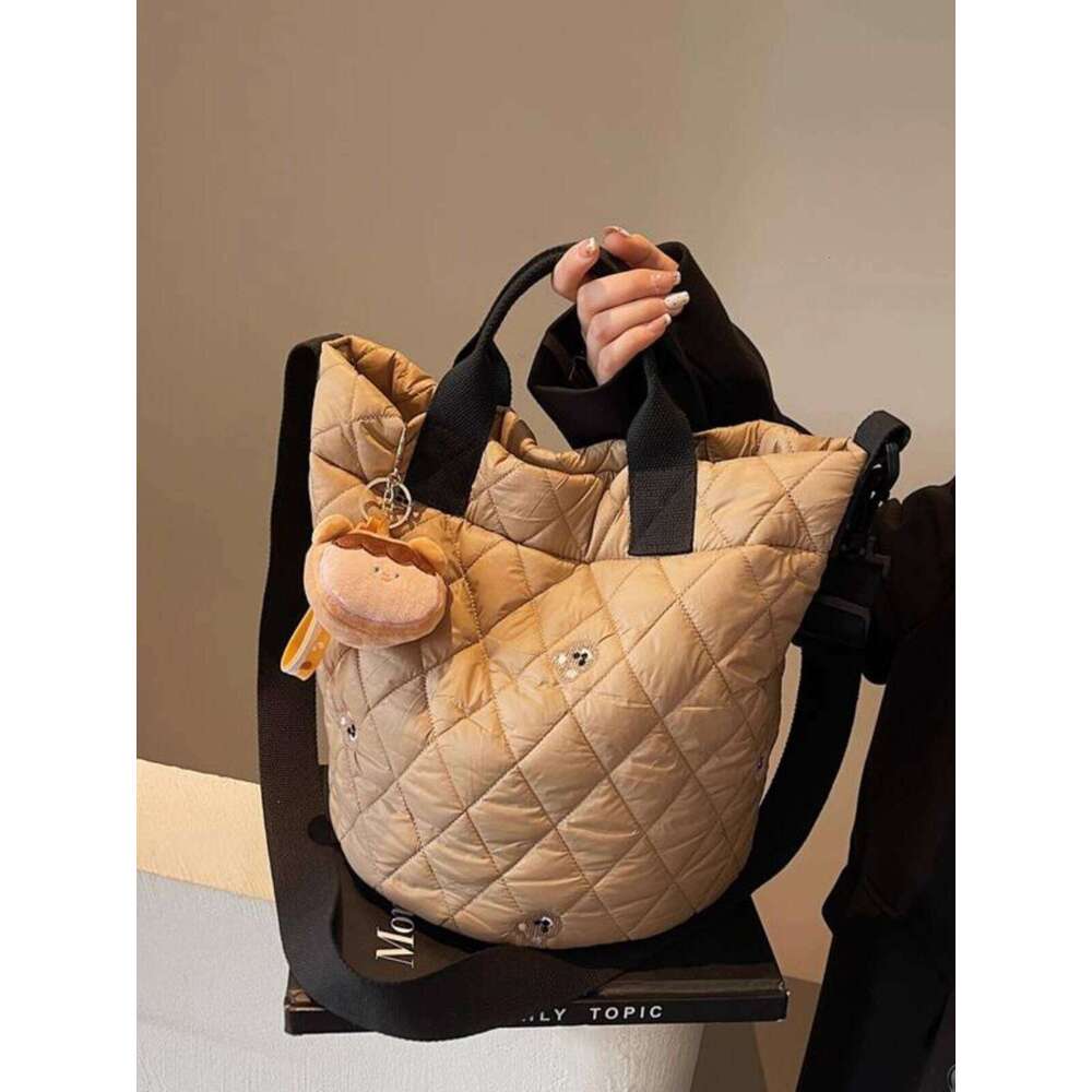 Stylish All-In-One Shoulder/Bucket Design Canvas Purse: Spacious Autum-Winter Accessory