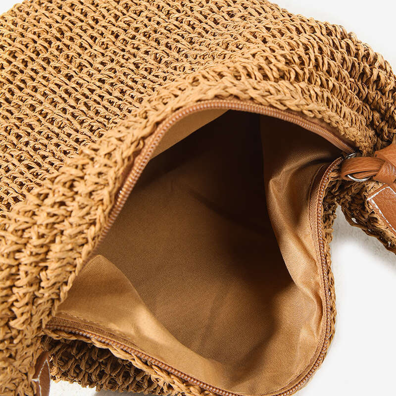 Casual Crossbody Solid Color New Versatile Shoulder Straw Woven Vacation Beach Commuter Women's Bag