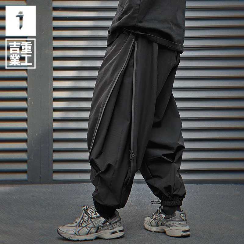 11 BYBBS DARK 2024 Mens Joggers Harem Trousers Summer Thin Cool Black Pants Zipper Design Elastic Waist Streetwear Pants y250716