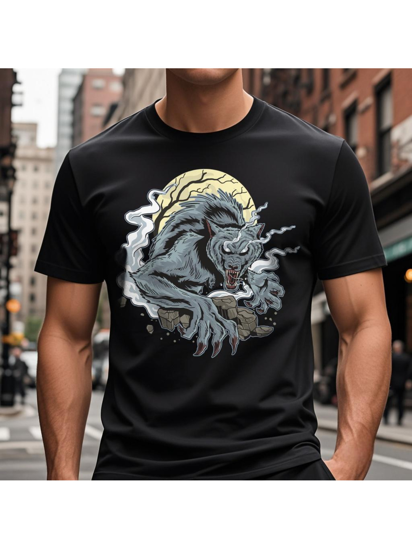 VogueEpoch Men Tyrannosaurus Adult Skull black White S-3XL Round collar 180g T Shirts Short sleeve Cotton Halloween Wed d4