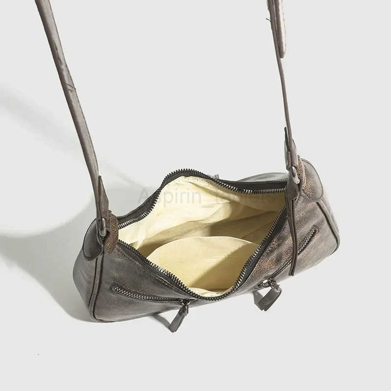 Belt Design PU Leather Shoulder Bags for Women 2025 Y2K Small Vintage Female Underarm Crossbody Bag FAshion Handbags M250716