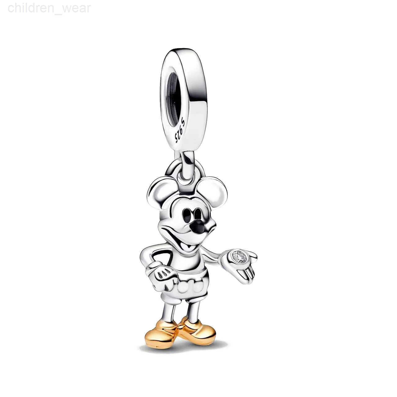 Disney New 925 Sterling Silver Mickey Minnie Safety Chain Clip Vinnie DIY Bead Dangle Charm Fits Original Pendant Bracelet For Women Girls W20250716