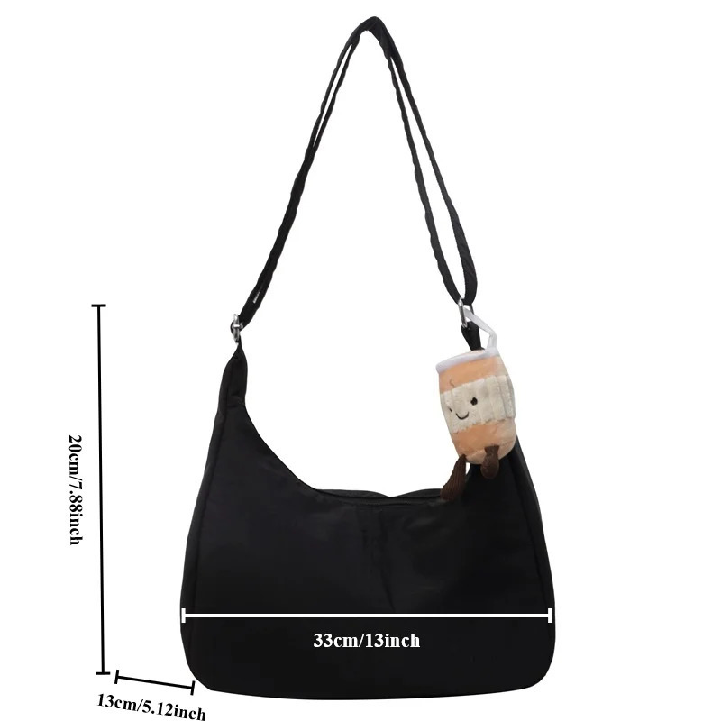 Simply-ed Female Shoulder Bag Refined Dumpling Bag Ins Style Casual Crossbody Bag Nylon Travel With Large Capacity 250714